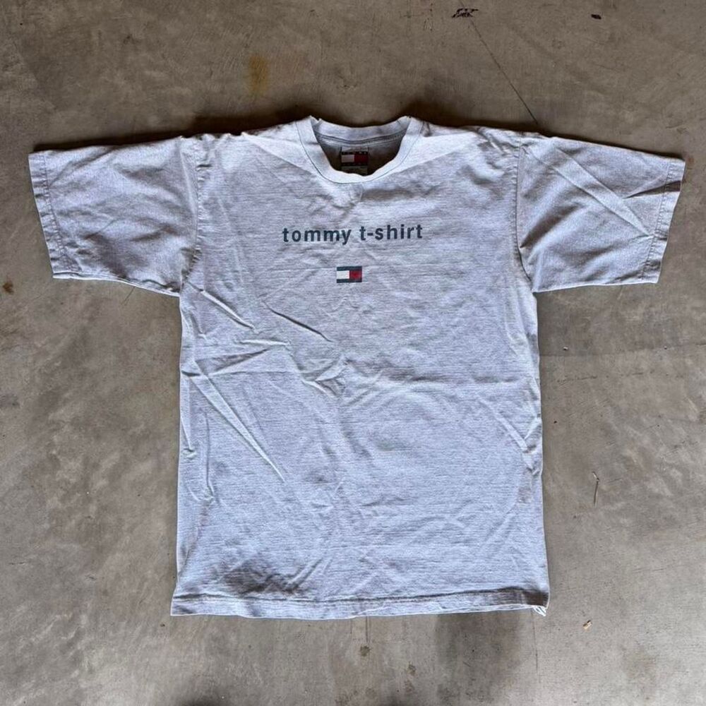 Tommy-hilfiger Men's White and Grey T-shirt